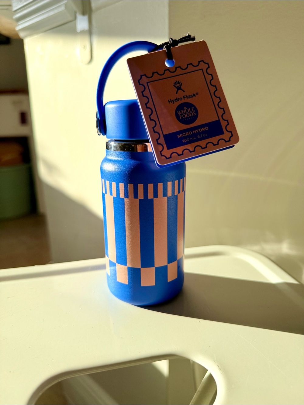 Hydro Flask Blue and Pink Striped Micro Bottle